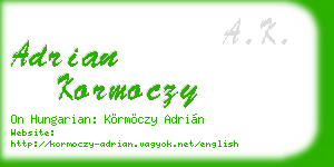 adrian kormoczy business card
